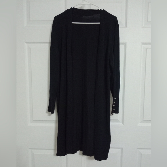 #411Primark Black Long Sleeve Open Front Cardigan. Size: Large - Picture 1 of 9